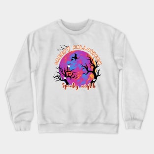 Creepy Halloween moon Crewneck Sweatshirt